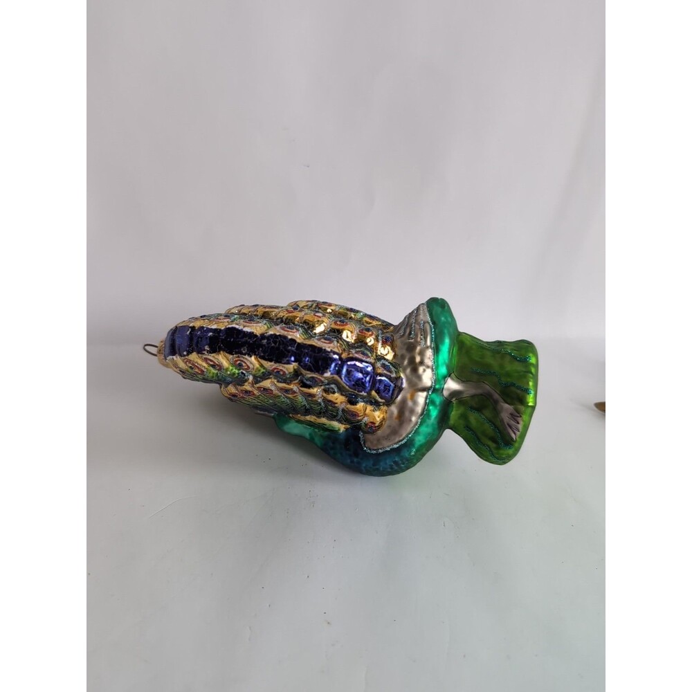 Kurt Adler Peacock Bird Christmas Ornament Mercury Glass Vintage - Picture 5 of 5